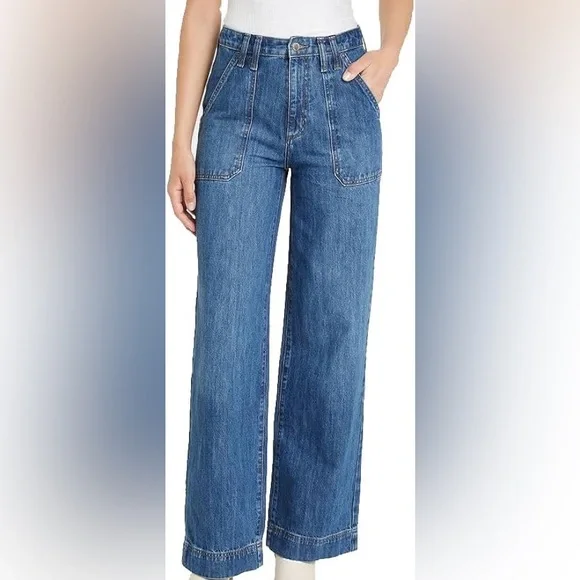 Universal Thread High Rise Wide Leg Medium Wash Jeans 100% Cotton (Size: 6R) - Picture 3 of 16